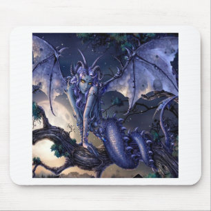 Abstrakter Fantasie-Drache-Mädchen-Flirt Mousepad
