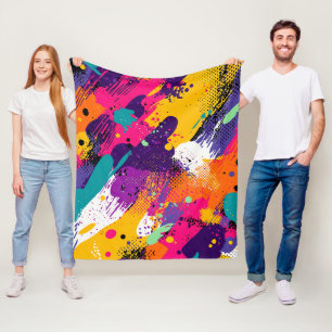Abstrakter Farbabstrich im Retro-Comic-Stil (5) Fleecedecke