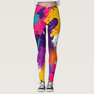 Abstrakter Farbabstrich im Retro-Comic-Stil (5) Leggings