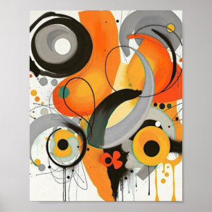 Abstrakter Farbblock Poster im Stil der Mitte des