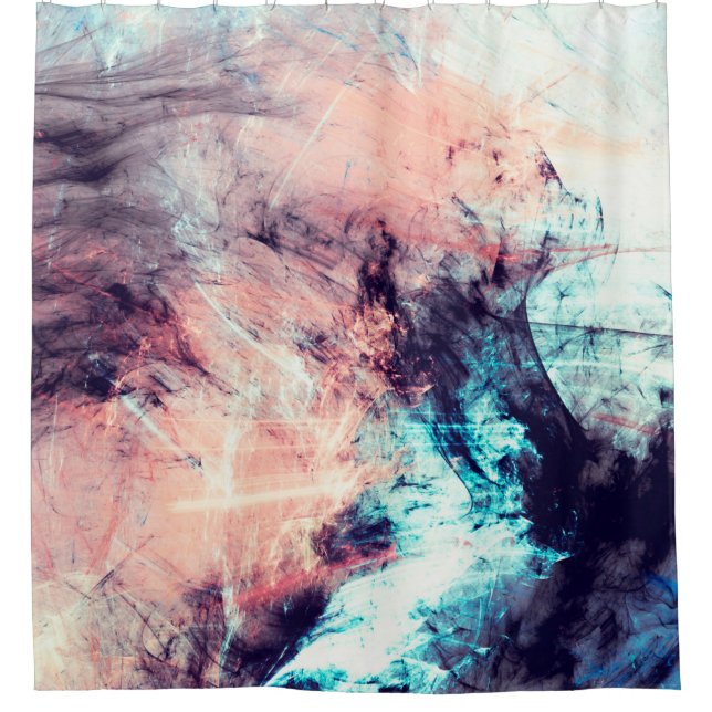 Abstrakter farbdynamischer Hintergrund mit Lichtri Duschvorhang (Vorderseite)