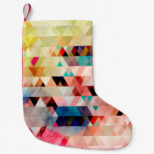 Abstrakter, farbenfroher Aquarellhintergrund Kleiner Weihnachtsstrumpf