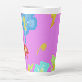 Abstrakter farbenfroher Blumen-Kunst-Keramik-Latte Milchtasse