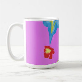 Abstrakter farbenfroher Blumendruck Klassischer Ka Kaffeetasse