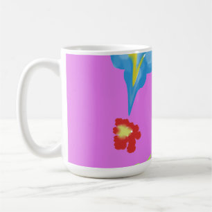 Abstrakter farbenfroher Blumendruck Klassischer Ka Kaffeetasse