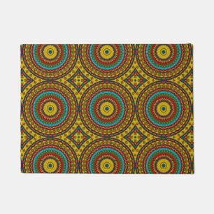 Abstrakter farbenfroher Hippie Cool Boho Pattern T Fußmatte