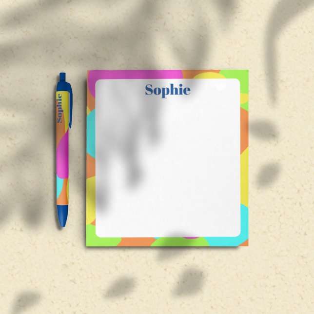 Abstrakter, farbenfroher moderner individuelle Nam Notizblock (Von Creator hochgeladen)