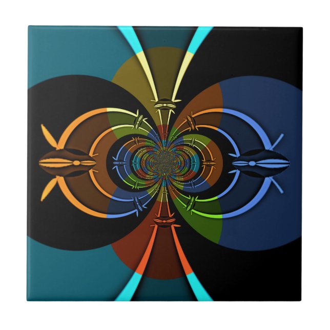 Abstrakter Farbexplosions-Kunstprint Fliese (Vorderseite)