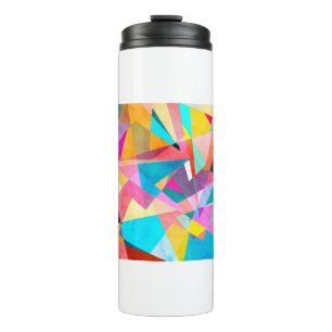 Abstrakter farbiger Aquarellhintergrund mit Diffus Thermosbecher