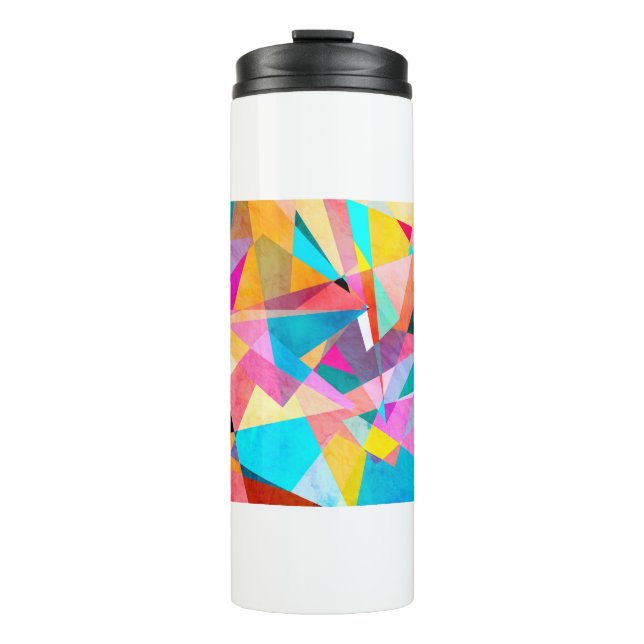 Abstrakter farbiger Aquarellhintergrund mit Diffus Thermosbecher (Vorderseite)