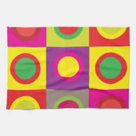 Abstrakter, farbiger Circle Square Nahtloses Muste Geschirrtuch