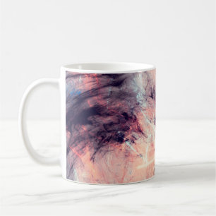 Abstrakter farbiger dynamischer Hintergrund mit Li Kaffeetasse