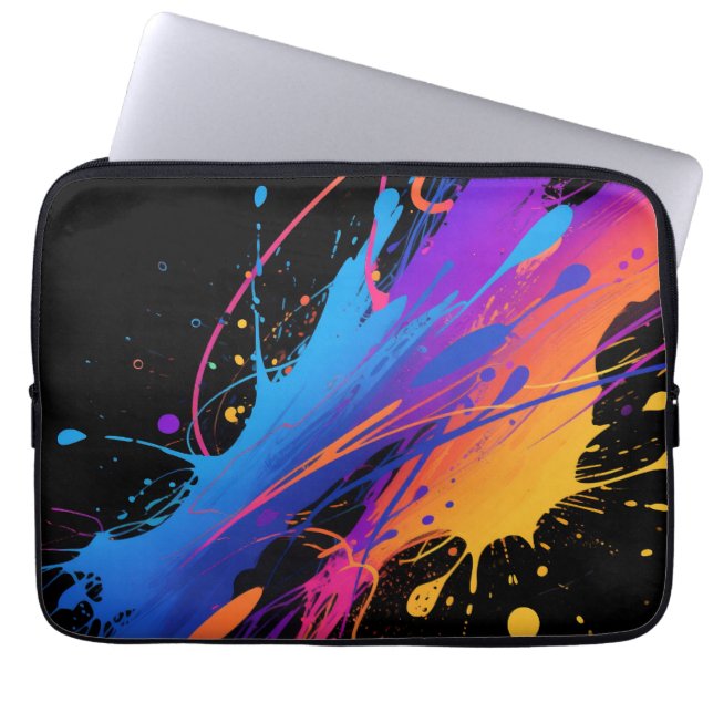 Abstrakter farbiger Spritzer Hintergrund Laptopschutzhülle (Vorderseite)
