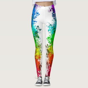 Abstrakter farbiger Spritzer Paint Rainbow Version Leggings