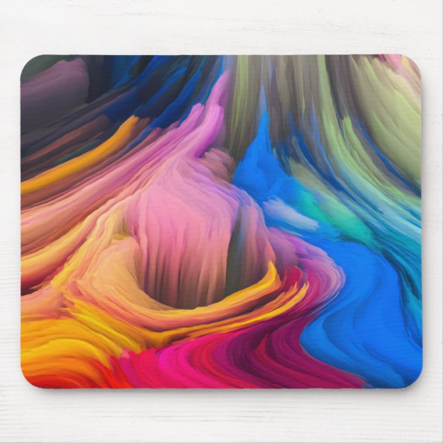 Abstrakter, farbiger Swirl Mousepad (Vorne)