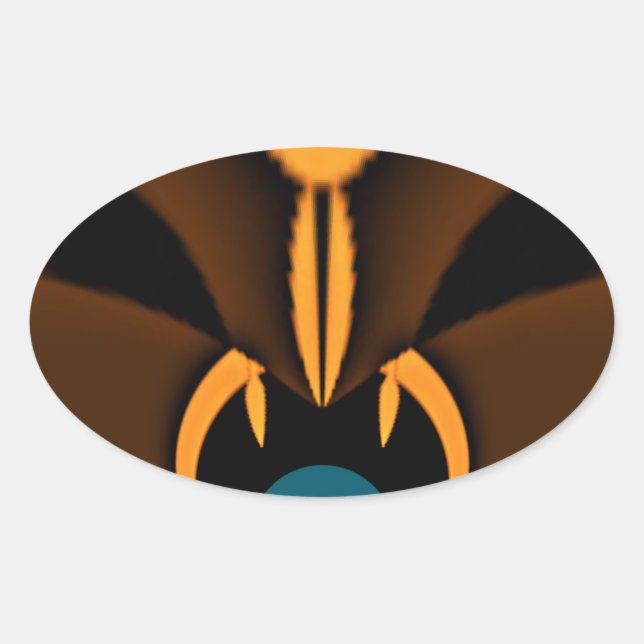 Abstrakter Farbkontrast Ovaler Aufkleber (Vorderseite)