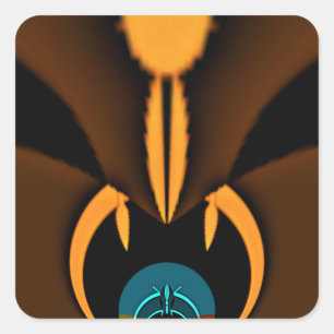 Abstrakter Farbkontrast Quadratischer Aufkleber