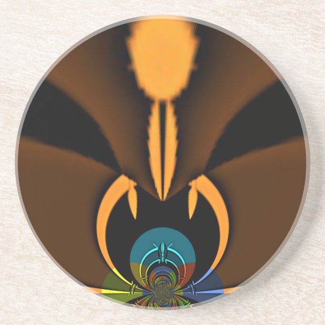 Abstrakter Farbkontrast Sandstein Untersetzer (Vorne)