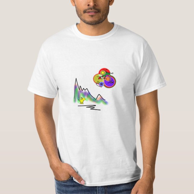 abstrakter Farbmond T-Shirt (Vorderseite)