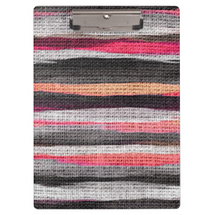 Abstrakter Farbpinsel Rustikaler Burlap #22 Klemmbrett