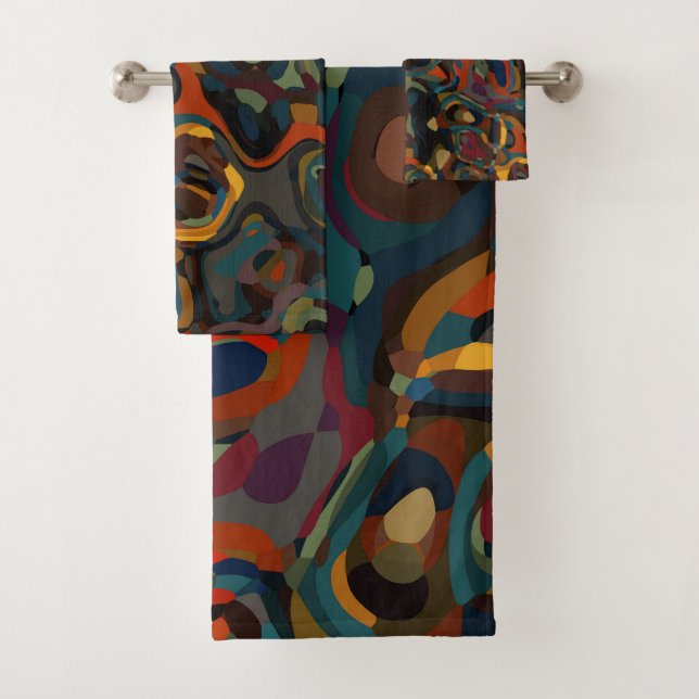 abstrakter Farbschwung Badhandtuch Set (Insitu)
