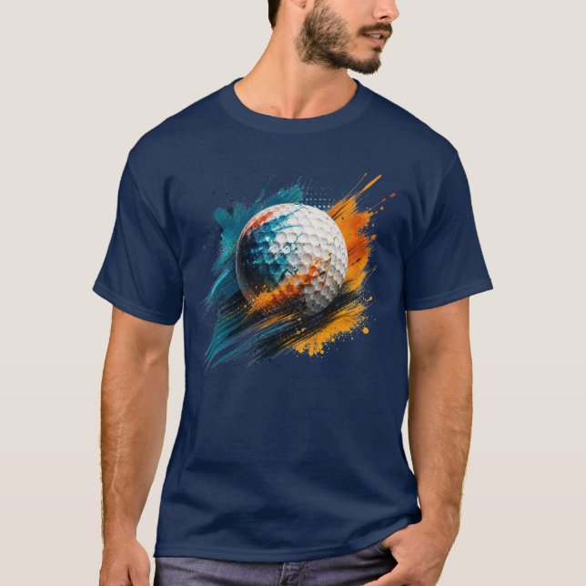 Abstrakter Farbspritzer-Golf T-Shirt (Vorderseite)