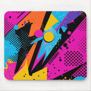 Abstrakter Farbspritzer im Retro-Comic-Stil Mousepad