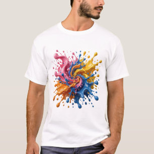 Abstrakter Farbspritzer-Mal-Explosion Moderne Kuns T-Shirt