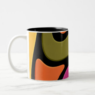 Abstrakter Farbwellencafetasse. Zweifarbige Tasse