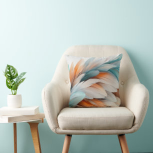 Abstrakter Federfluss – Sanfte Eleganz Kissen