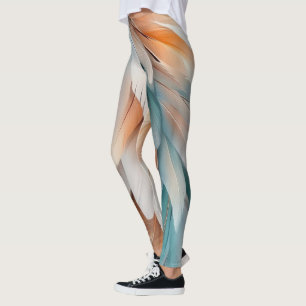 Abstrakter Federfluss – Sanfte Eleganz Leggings