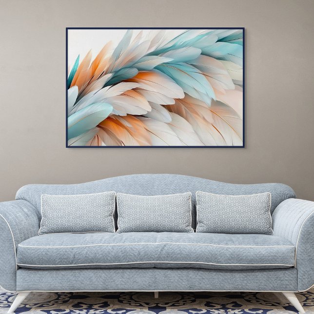 Abstrakter Federfluss – Sanfte Eleganz Leinwanddruck (Abstract Feather Flow – Soft Elegance)