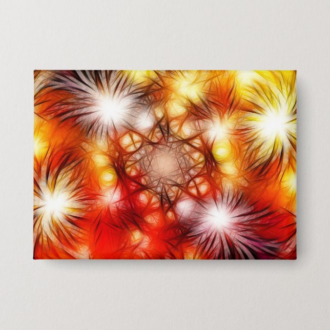 Abstrakter Feuerwerk-Sterne-Hintergrund Button (Vorderseite)