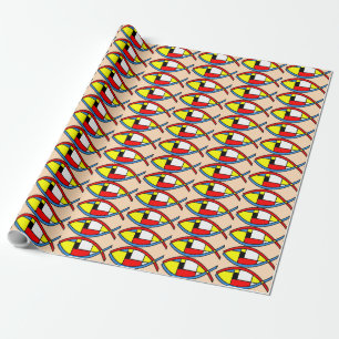 Abstrakter Fisch Geschenkpapier