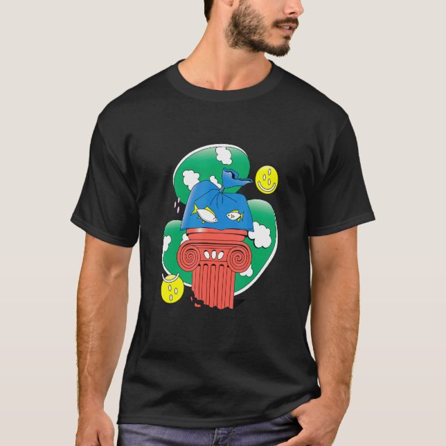Abstrakter Fisch im Plastikdesign T-Shirt (Vorderseite)
