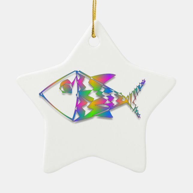 Abstrakter Fisch Keramikornament (Vorne)