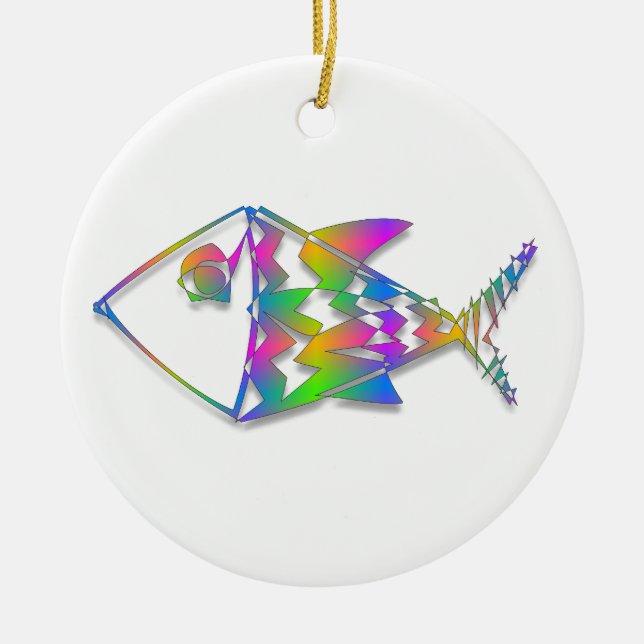 Abstrakter Fisch Keramikornament (Vorne)
