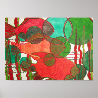 Abstrakter Fisch Poster
