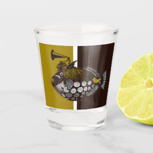Abstrakter Fisch Schnapsglas