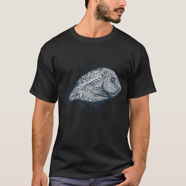 Abstrakter Fisch T-Shirt (Vorderseite)