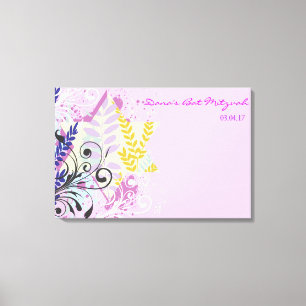 ABSTRAKTER FLORAL STAR Bat Mitzvah Sign-In Board Leinwanddruck
