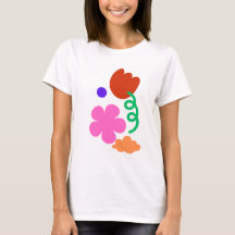 Abstrakter floraler Art T - Shirt - lebendiger äst