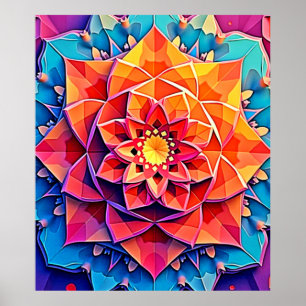 Abstrakter Floraler Prisma-Energie-Druck Kunst Poster
