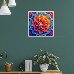 Abstrakter Floraler Prisma-Energie-Druck Kunst Poster