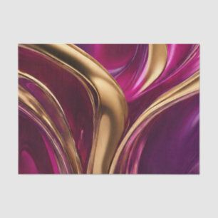 Abstrakter Fluss Kunst-Fuchsia Lila und Gold- Seidenpapier