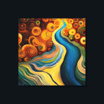 Abstrakter Fluss mit modernen Wirbel Leinwanddruck<br><div class="desc">Dieses moderne abstrakte Design ist auffallend und macht mit seinen reichen Juwelenfarben und Texturen eine wahre Aussage. Lebhaft und atemberaubend. Erstellt von der einfachen Farmhouse Press.</div>