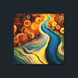 Abstrakter Fluss mit modernen Wirbel Leinwanddruck<br><div class="desc">Dieses moderne abstrakte Design ist auffallend und macht mit seinen reichen Juwelenfarben und Texturen eine wahre Aussage. Lebhaft und atemberaubend. Erstellt von der einfachen Farmhouse Press.</div>