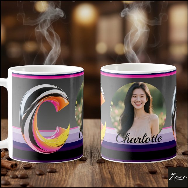 Abstrakter flüssiger Buchstabe C Neonfeder Kaffeetasse (This is a sample design. There are several models to choose from, with the name and color changed.
)