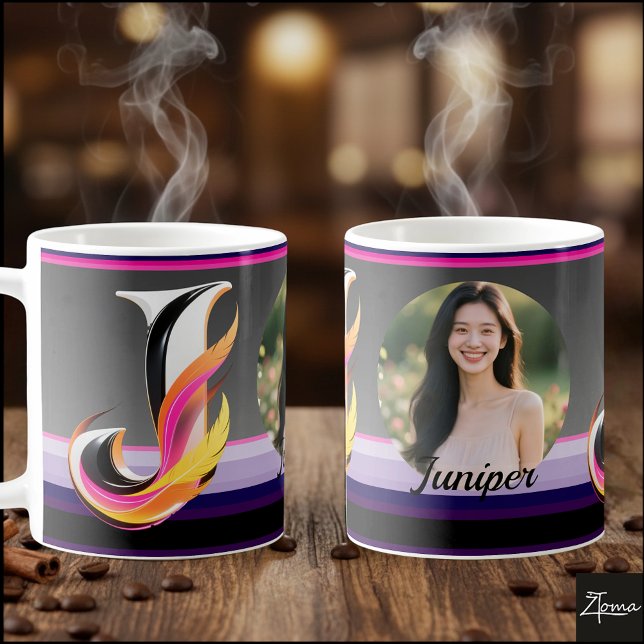 Abstrakter flüssiger Buchstabe J Neonfeder Kaffeetasse (This is a sample design. There are several models to choose from, with the name and color changed.
)