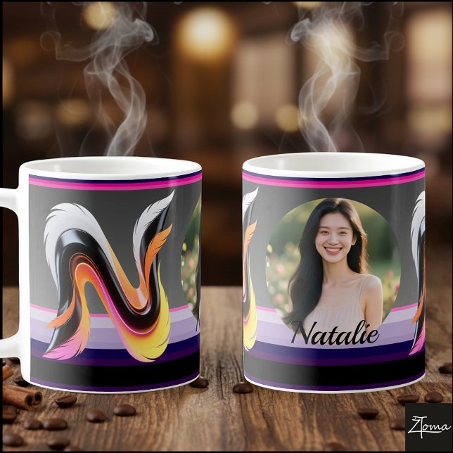 Abstrakter flüssiger Buchstabe N Neonfeder Kaffeetasse (This is a sample design. There are several models to choose from, with the name and color changed.
)